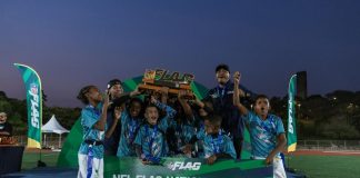 Jovens do Flag Football do Sorriso Hornets comemoram título que deu viagem para o Pro Bowl 2025, a festa da NFL