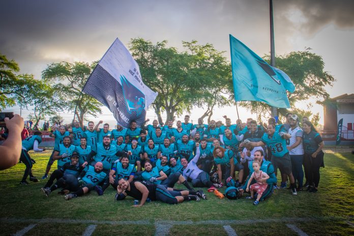 Time do Sergipe Redentores posa para foto após vitoria na estreia da BFA 2024 Foto: Nuala Habib