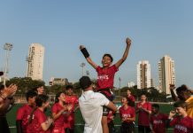 O NFL Flag 2024 agitou o Parque Ceret, em São Paulo, com craques entre 12 e 14 anos. Foto: Tuane Fernandes