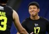 Kansei Matsuzawa durante sua participação no NFL Combine em fevereiro/2026 (Foto: Divulgação NFL Football Operations)