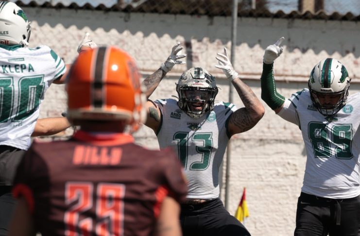 Athos Daniel, o “The King”, #13 abriu o placar no primeiro quarto e celebrou com sua tradicional comemoração. (Foto: Guilherme M. Santos)