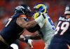 Aaron Donald (#99), do Los Angeles Rams, enfrenta Quinn Meinerz (#77), do Denver Broncos, durante o primeiro quarto. (Foto: Justin Edmonds)